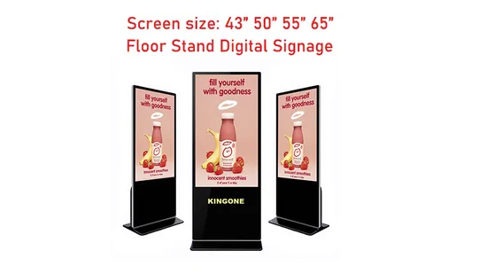 TV LCD de publicidade digital com totem de tela sensível ao toque de suporte de piso de 60 polegadas
